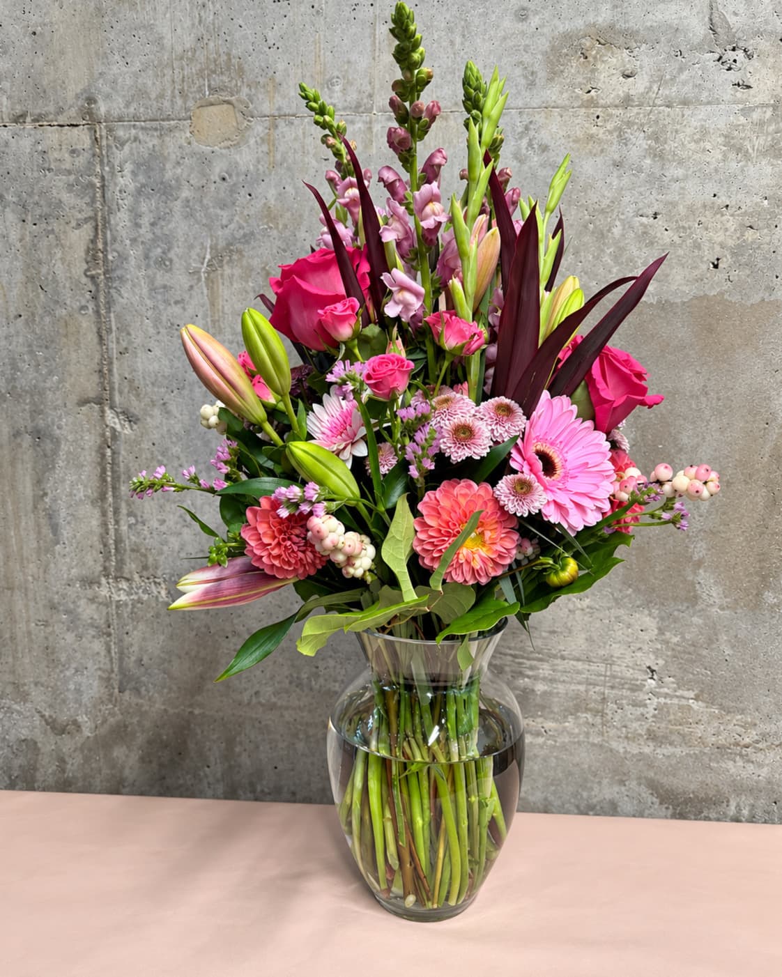 Pink Garden Vase Arrangement